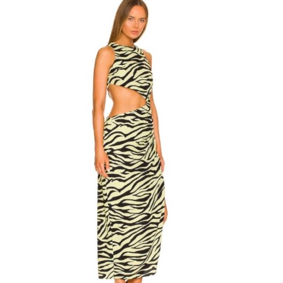 superdown Ivana Cut Out Maxi in Green Zebra NWT Size Small - Picture 3 of 3